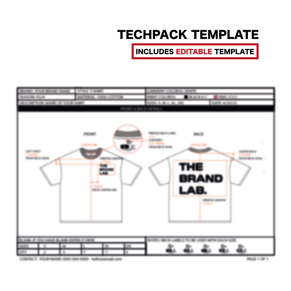 EDITABLE TECHPACK TEMPLATE