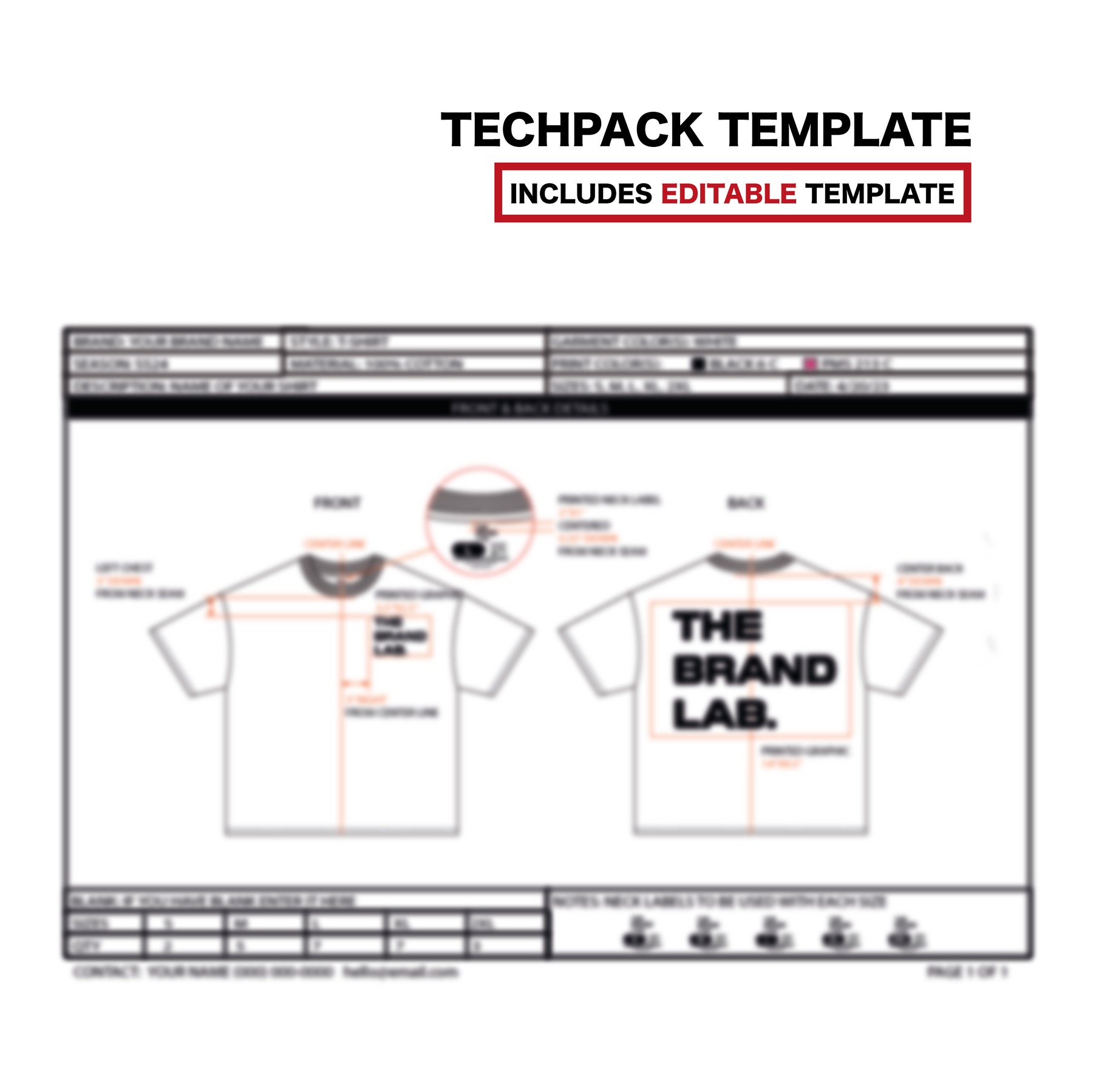 EDITABLE TECHPACK TEMPLATE